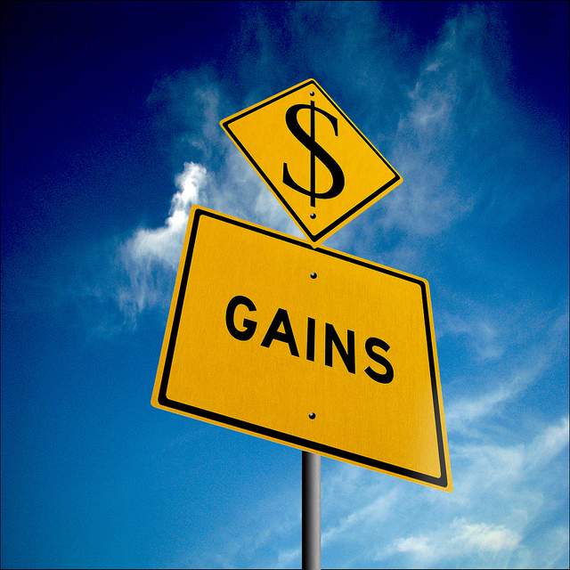 dollar gains