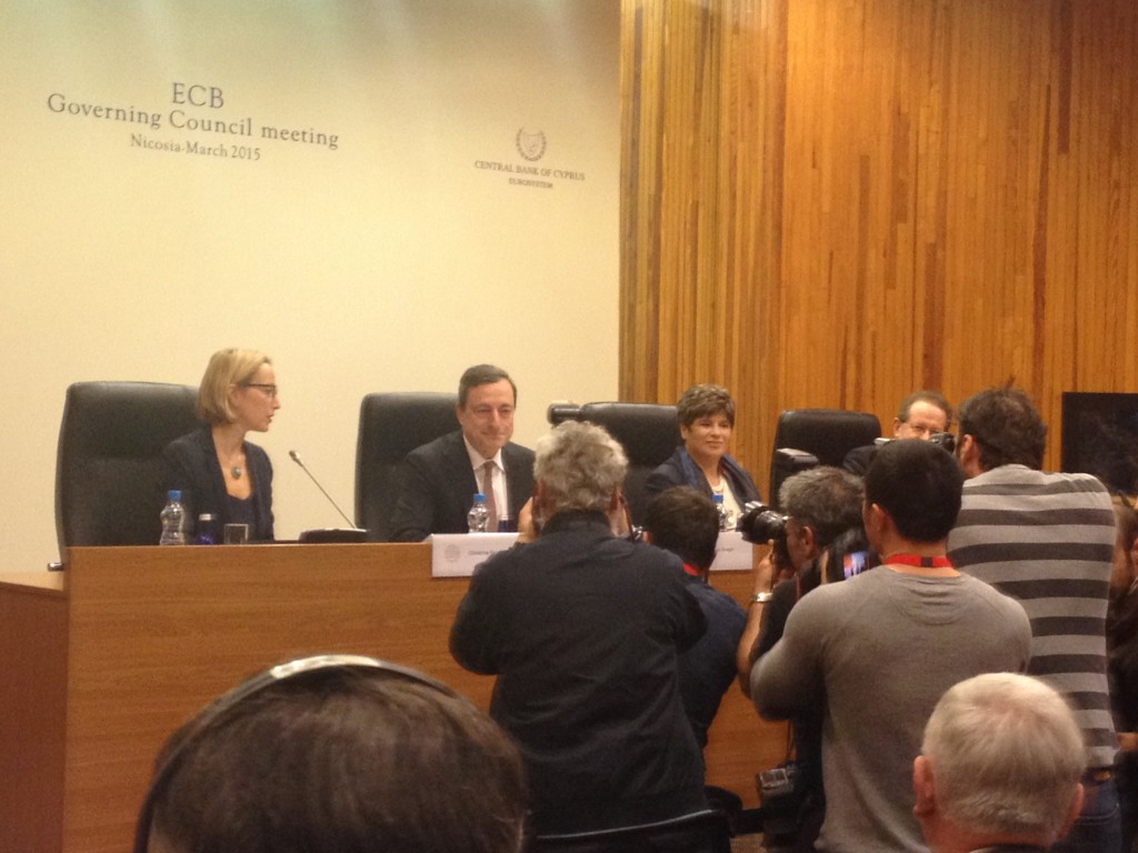 Draghi speaks at ECB press conference